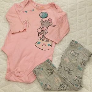 Dumbo Baby Girls’ Set of Onesie and Leggings